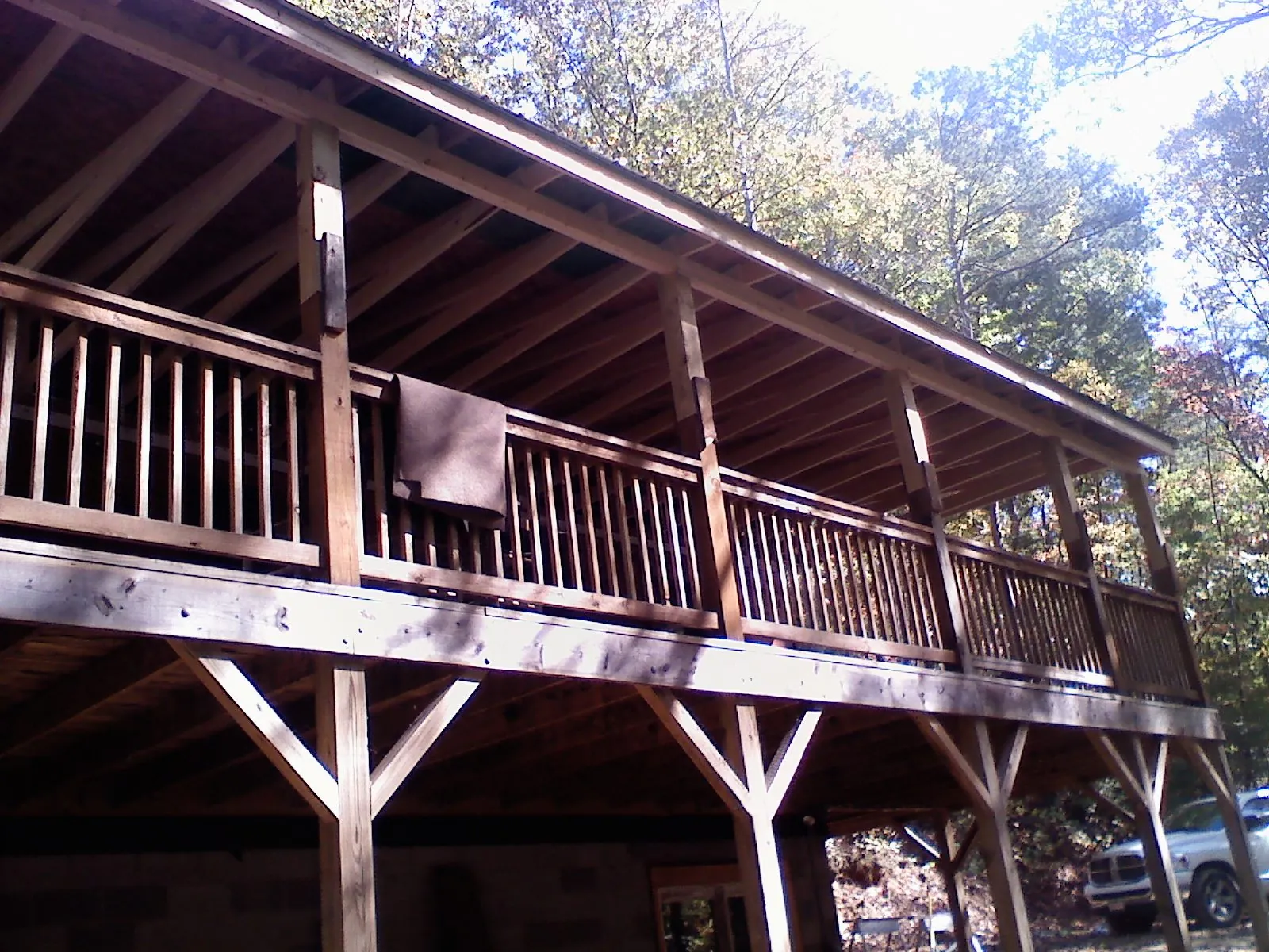 Timber framing under a new elevated porch and deck — Roof Leak Repair in Spring Hill by Roofing Brothers